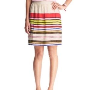 LOFT Colorful Striped A-Line Skirt